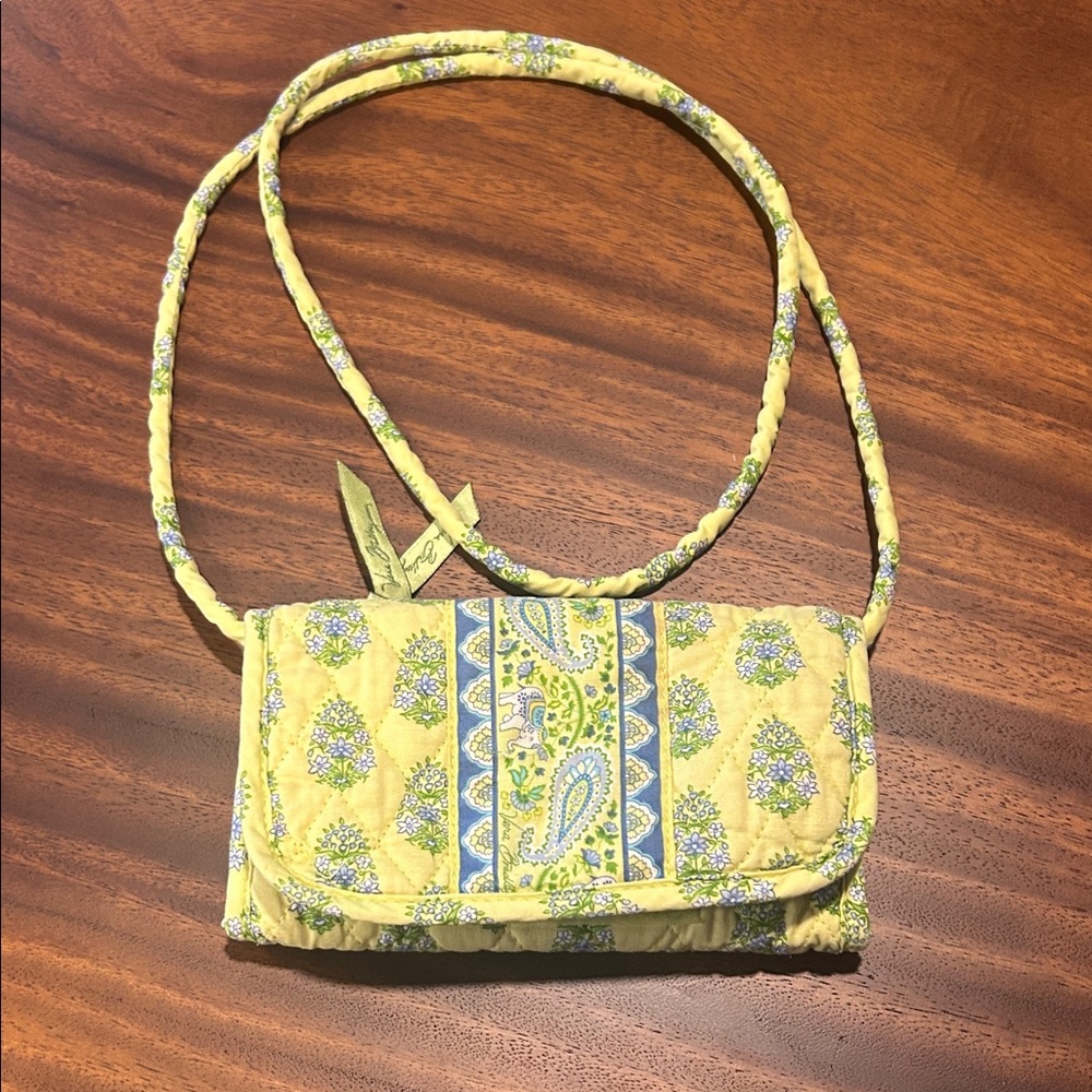 Vera Bradley Yellow & Paisley Quilted Crossbody Bag (or Wallet!)
